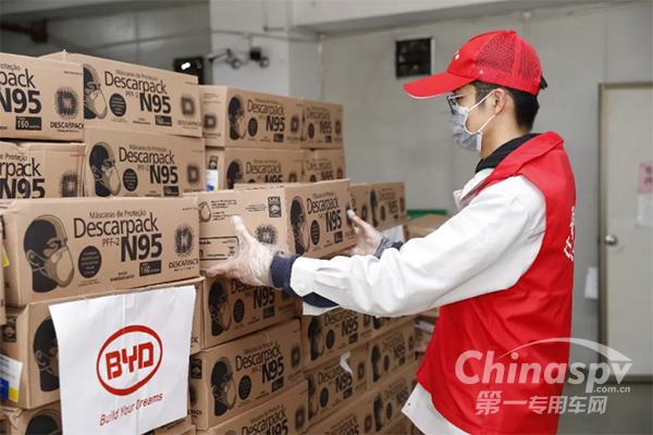 比亞迪首批海外采購(gòu)醫(yī)療物資捐贈(zèng)交付