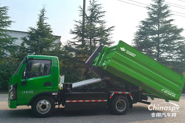 五征純電動車廂可卸式垃圾車，可一車多箱，垃圾收集站轉(zhuǎn)運(yùn)配套