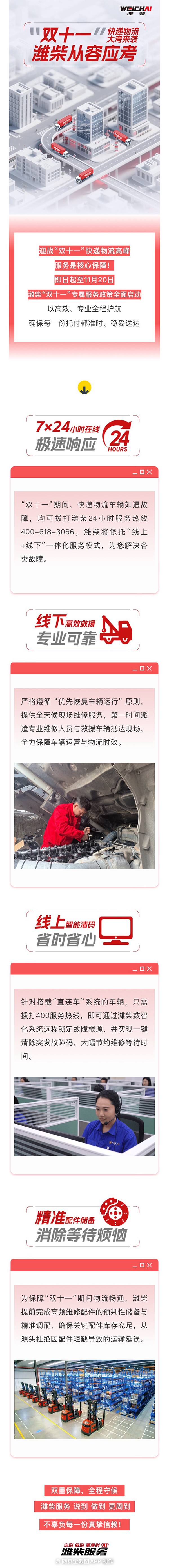 迎戰(zhàn)“雙十一”，濰柴服務(wù)從容應(yīng)考