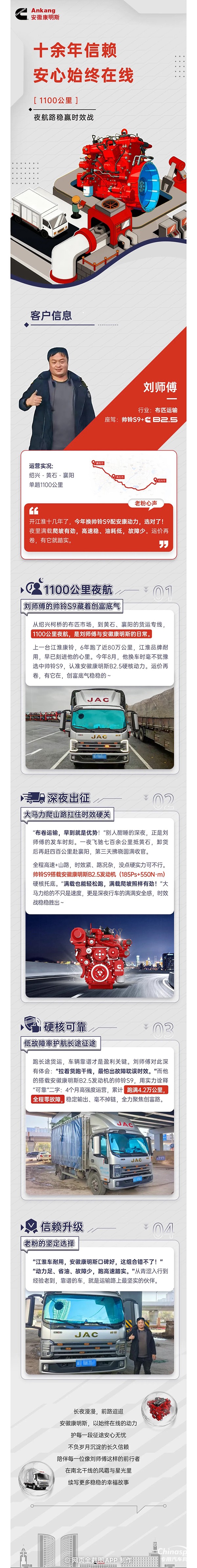 1100公里夜航，安徽康明斯B2.5+帥鈴S9，老粉的信賴升級